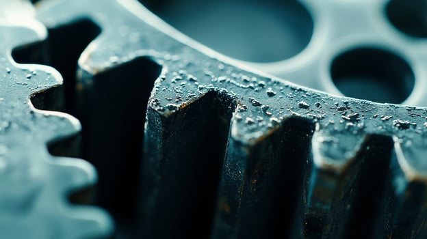 Cogwheels In Motion. The intricate beauty of mechanical power. photo