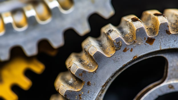 Mechanical Components Close-Up. The backbone of heavy machinery. photo