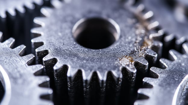Metallic Gears And Cogs. Industrial power and function in sync. photo