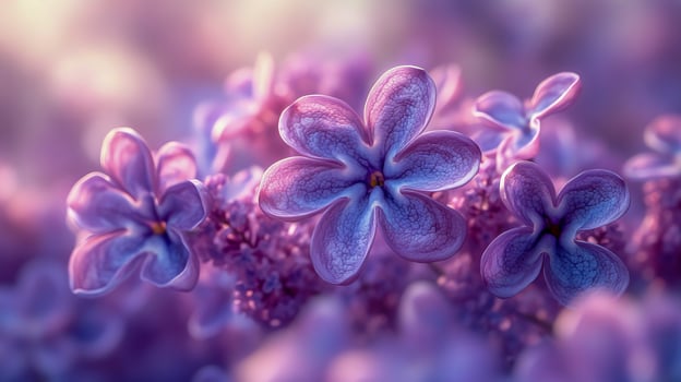A breathtaking close-up of delicate lilac blossoms in full bloom photo
