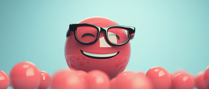 Colorful smiling character with glasses photo