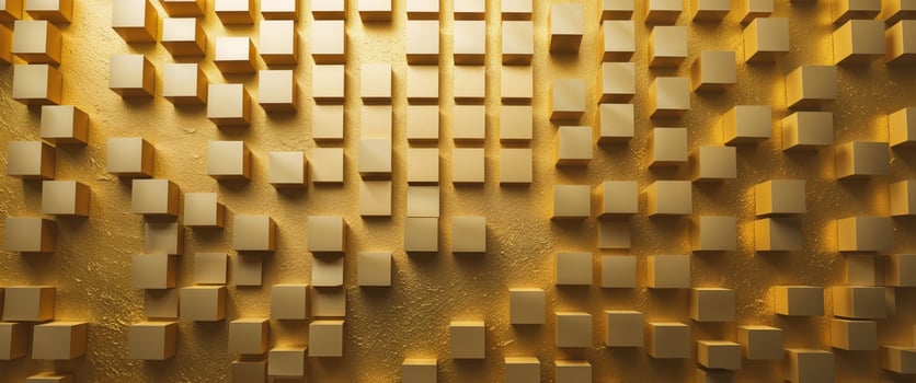 A gold colored background with a lot of squares photo