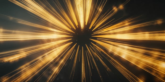 glowing rays of sun on a black background. photo