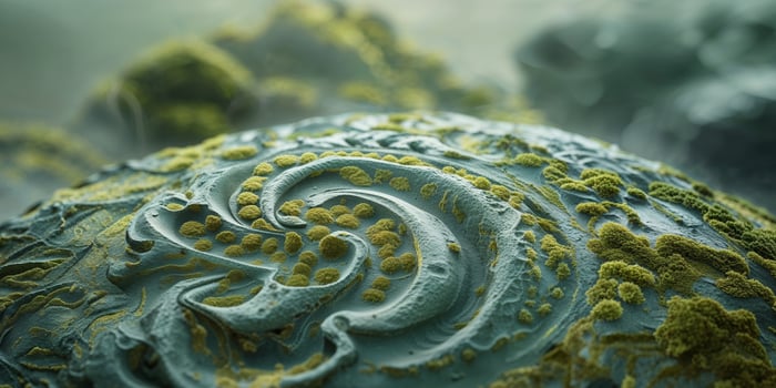Textured mossy stone surface with an olive and slate gradient appearance. photo