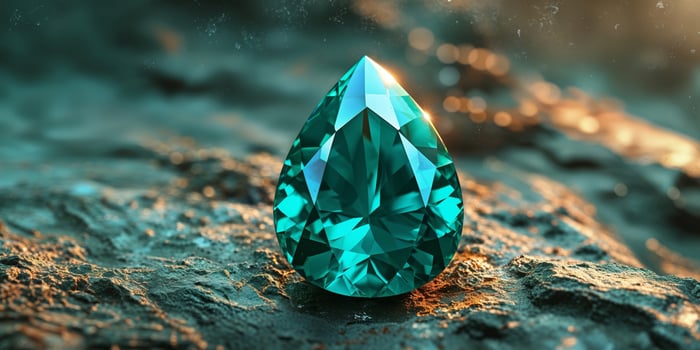A green diamond on a rock photo
