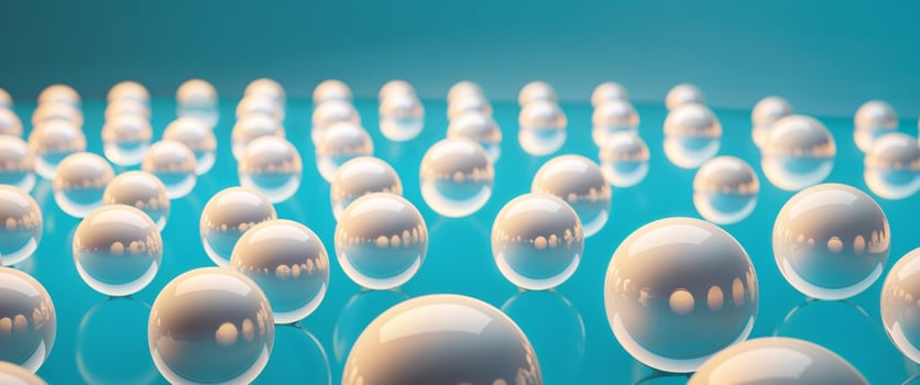 Many white spheres are arranged in a circle photo