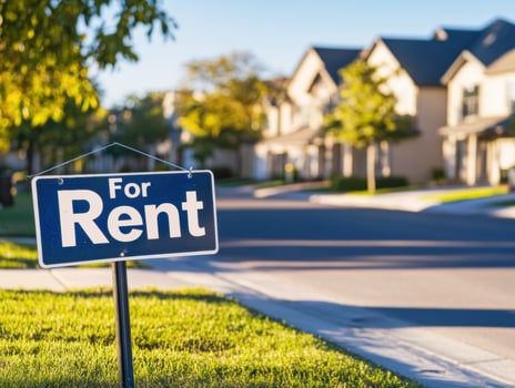 Rental property available for lease in a suburban neighborhood photo