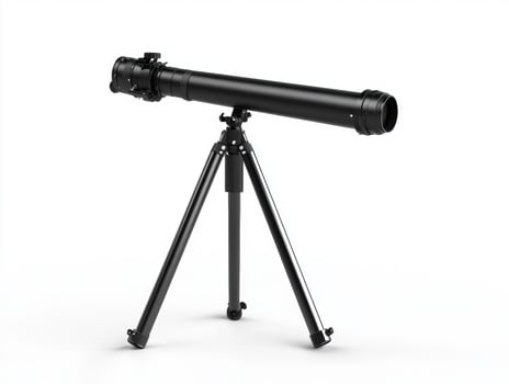Telescope set up for stargazing in a serene outdoor space photo