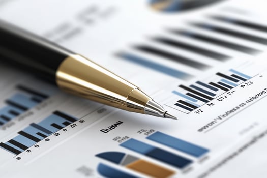 Pen on business charts photo