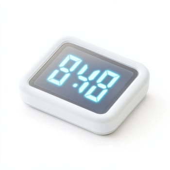 Compact digital alarm clock displaying bright numbers in a modern design for accurate timekeeping photo