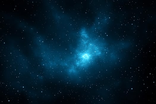 Blue nebula in space with stars photo