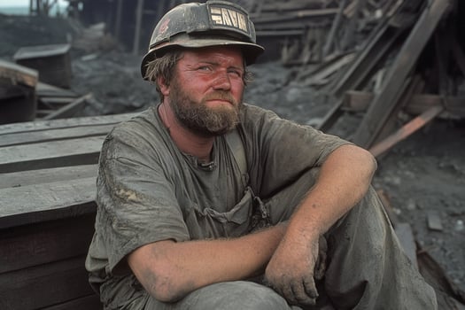 A coal miner in the 1970s photo
