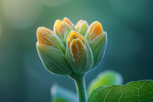 Flower bud against blurred background, macro shot photo