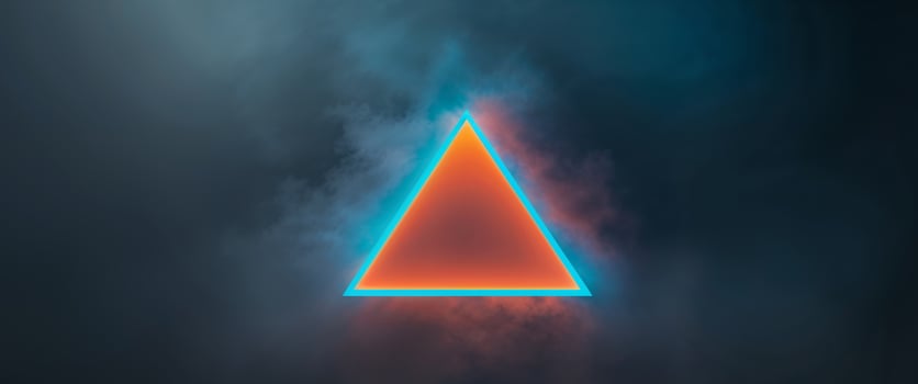 An orange triangle with smoke coming out of it photo