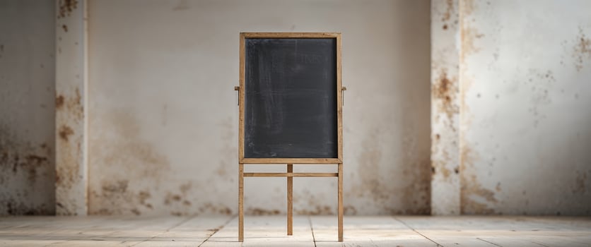 Blank Wooden Chalkboard Easel Rustic Vintage Style. photo