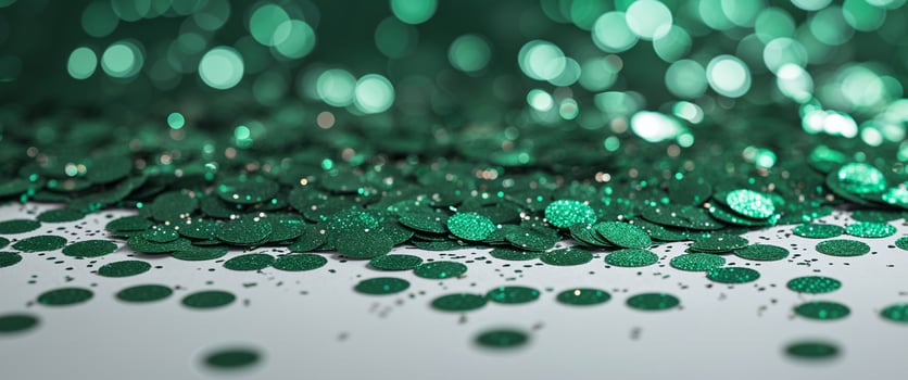 Green glitter confetti on a white surface photo