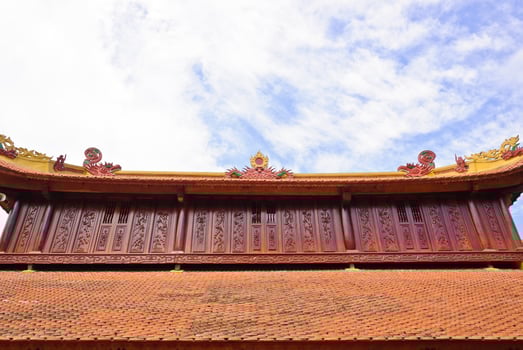 Roof decorate of Tran Quoc temple, Vietnam photo