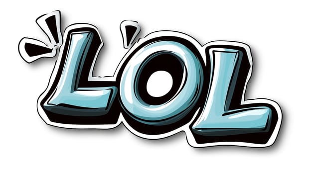 A playful illustration of the acronym 'LOL' in a vibrant, cartoonish style. photo