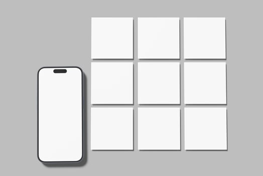 3D social media post blank mockup photo