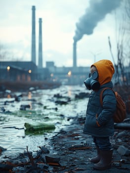 Industrial Pollution Effects on Children and Nature photo