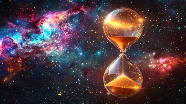 Cosmic Hourglass Time Space and the Universe s Vastness photo