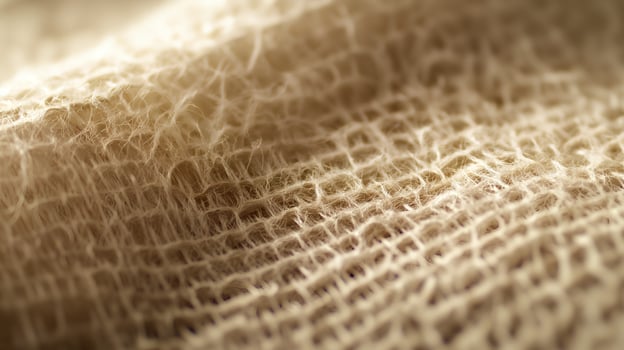 Piece of cloth with a pattern of lines and dots. The cloth is brown in color. The cloth is made of a material that is not very smooth photo