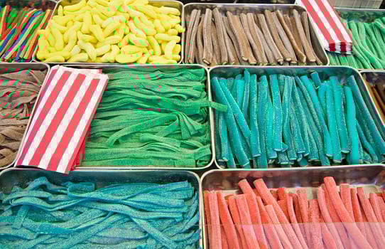 Jelly sticks at a market photo