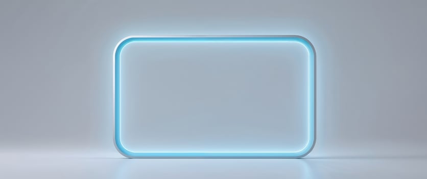 Futuristic Frame with Glowing Blue Edges for Graphic Design and Display. photo