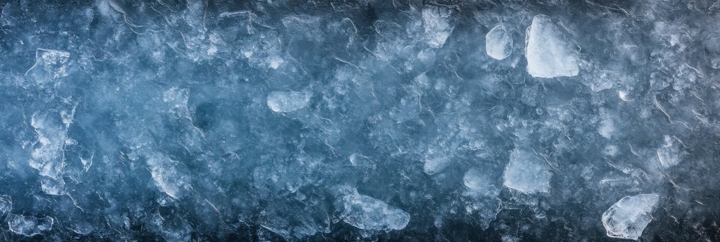 Textured ice surface with crystallized patterns and frozen features photo