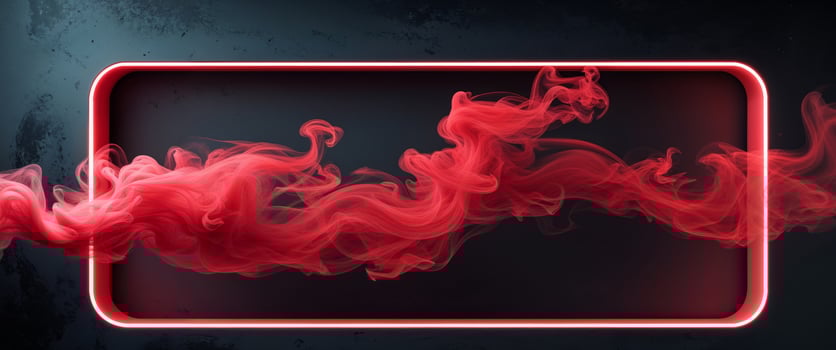 Red smoke in a square frame on a dark background photo