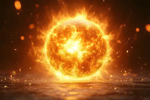 Fiery Sun Concept for Energetic and Dynamic Designs in Science photo