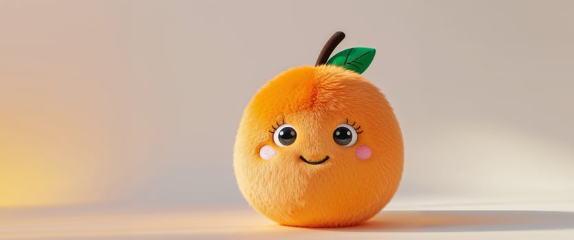 Adorable Orange Plush Toy Cute Fruit Character for Kids. photo
