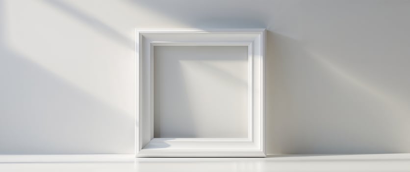 White window frame with a light shining on it photo