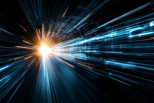 Abstract light beam with blue and black background photo