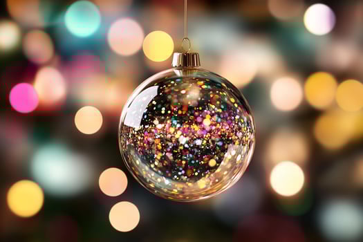 A shiny glass ball with glitter on it photo