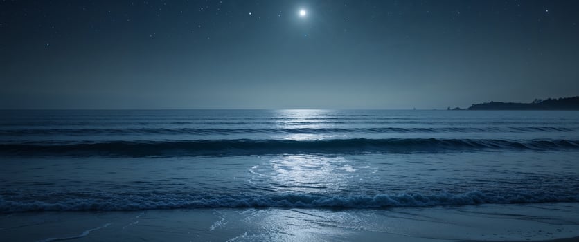 Stunning Night Seascape Landscape Showing Beautiful Ocean Views at Night photo