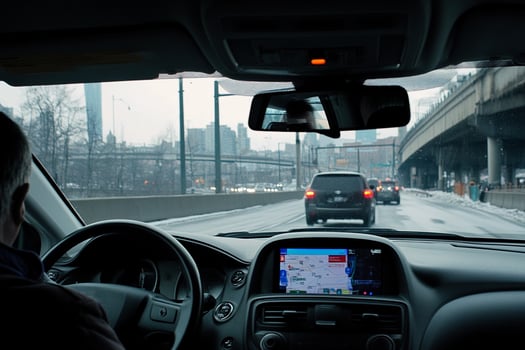 A man driving a car photo