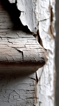 Weathered wood detail on rustic construction photo