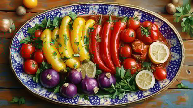 Vegetable Stew Comfort Seasonal Veggies and Herbs Turkish Homestyle Dish in High Resolution photo
