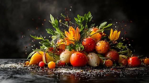 French Ratatouille with Vibrant Vegetables Gourmet Food Photography Scene, photo