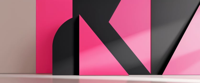 Abstract geometric background featuring pink and black shapes photo