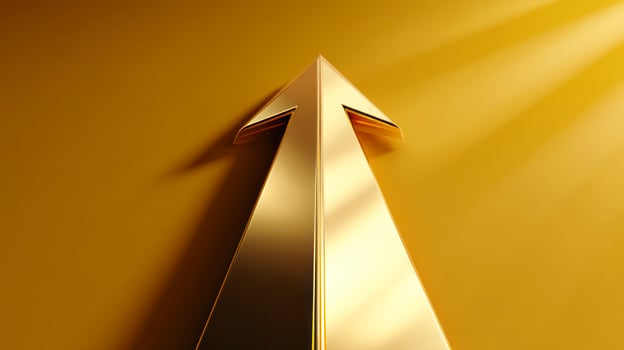 Golden Arrow Pointing Upwards Symbolizing Success and Achievement in Business photo