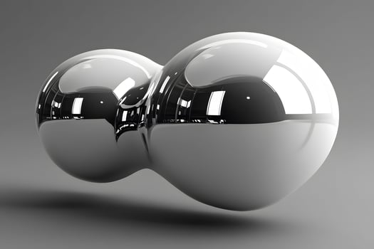 Abstract Metallic Spheres on Gray Background for Modern Design and Art photo