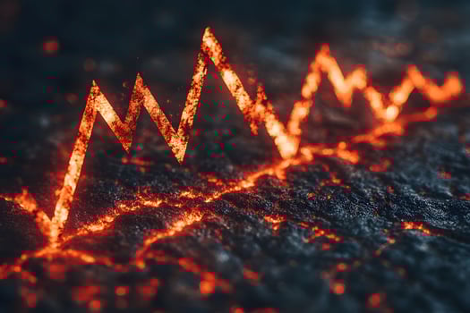 Volcanic Heat Concept with Glowing Lines on Lava Surface for Energy and Geology Themes photo
