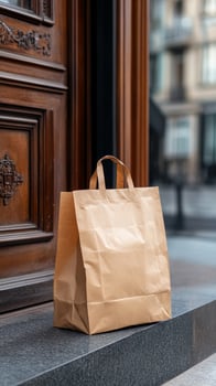 Order Delivered at the Door - Brown Paper Bag photo