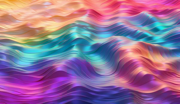 A colorful wave pattern with waves of different colors photo