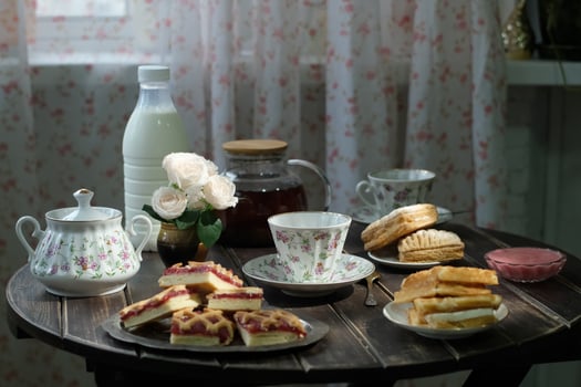 Table is set for a tea party. photo