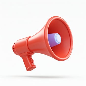 3D illustration of a megaphone isolated on white. Digital marketing concept photo