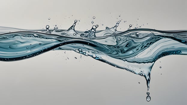Teal Water Wave Splashing Tranquil Flowing Liquid Abstract Art photo