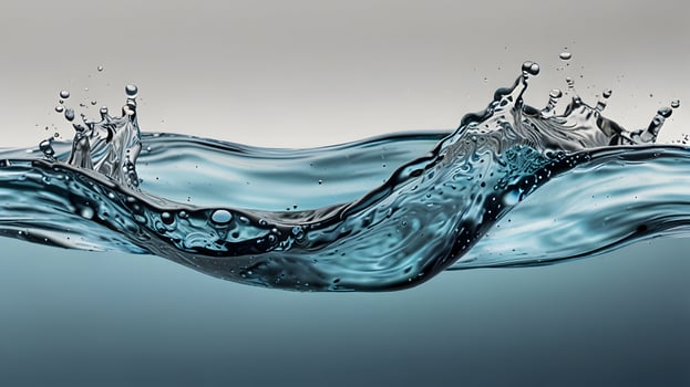Teal Water Wave Splash Background Detailed 3D Render photo